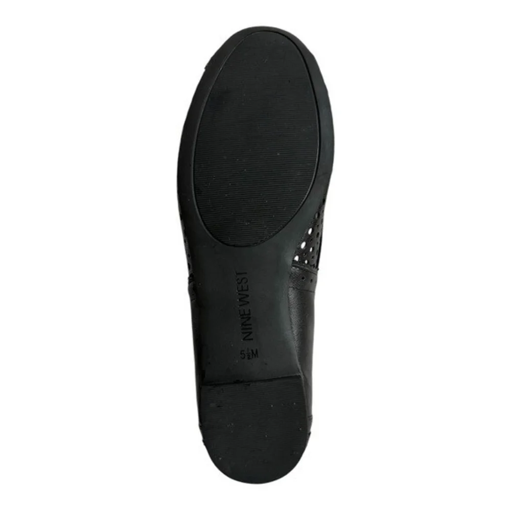 NINE WEST Black Leather Tansy Ballet Flats Women’s Slip-On Shoes Size 5.5